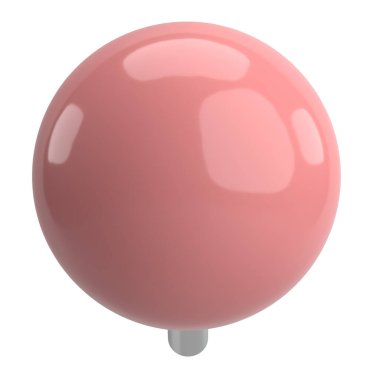 Pimi çek. Çizim iğnesi. Üç boyutlu pim. 3B illüstrasyon.