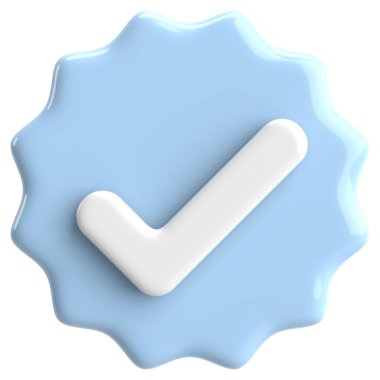 3 boyutlu onay kutusu. İşaretle. 3B illüstrasyon.