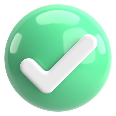 3 boyutlu onay kutusu. İşaretle. 3B illüstrasyon.