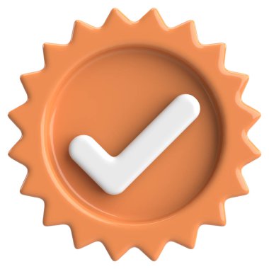 3 boyutlu onay kutusu. İşaretle. 3B illüstrasyon.