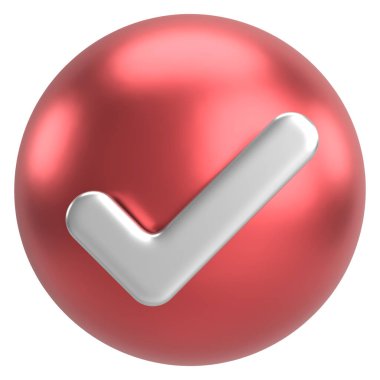 3 boyutlu onay kutusu. İşaretle. 3B illüstrasyon.