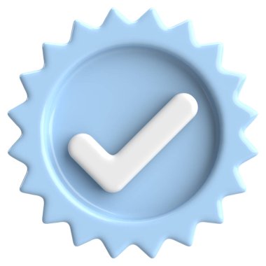 3 boyutlu onay kutusu. İşaretle. 3B illüstrasyon.