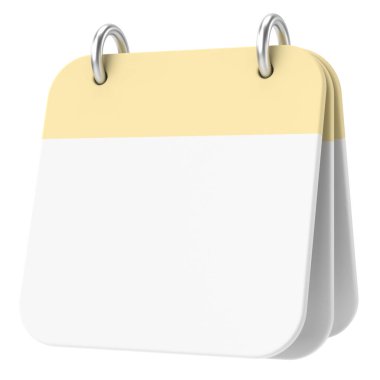 Boş takvim. Üç boyutlu takvim. 3B illüstrasyon.