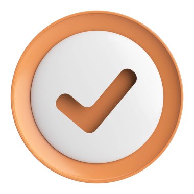 3 boyutlu onay kutusu. İşaretle. 3B illüstrasyon.