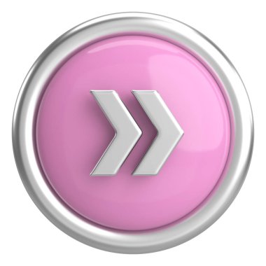 Sonraki düğme. Devam et düğmesi. 3B illüstrasyon.