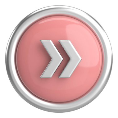 Sonraki düğme. Devam et düğmesi. 3B illüstrasyon.