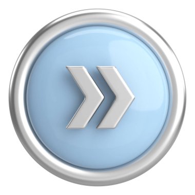 Sonraki düğme. Devam et düğmesi. 3B illüstrasyon.