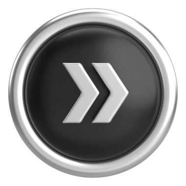 Sonraki düğme. Devam et düğmesi. 3B illüstrasyon.