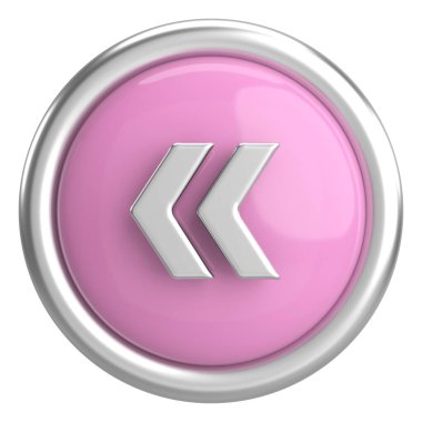 Önceki düğme. Arka düğme. 3B illüstrasyon.