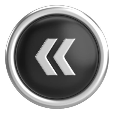 Önceki düğme. Arka düğme. 3B illüstrasyon.