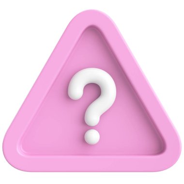 Soru işareti işareti. 3B illüstrasyon.