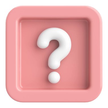 Soru işareti işareti. 3B illüstrasyon.