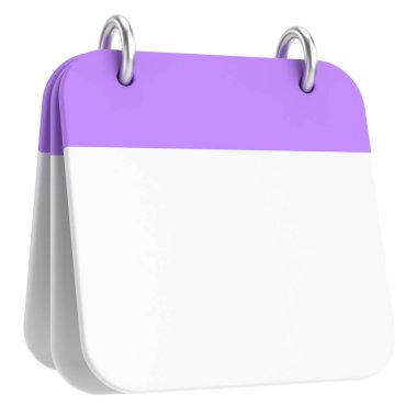 Boş takvim. Üç boyutlu takvim. 3B illüstrasyon.