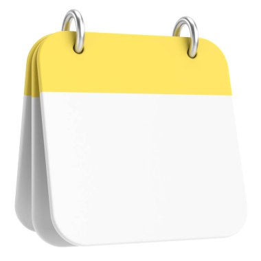 Boş takvim. Üç boyutlu takvim. 3B illüstrasyon.