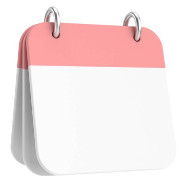 Boş takvim. Üç boyutlu takvim. 3B illüstrasyon.