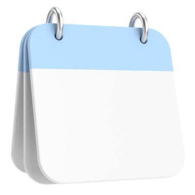 Boş takvim. Üç boyutlu takvim. 3B illüstrasyon.