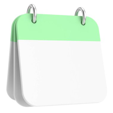 Boş takvim. Üç boyutlu takvim. 3B illüstrasyon.