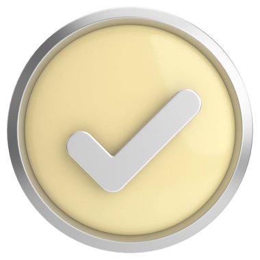 3 boyutlu onay kutusu. İşaretle. 3B illüstrasyon.