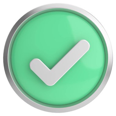 3 boyutlu onay kutusu. İşaretle. 3B illüstrasyon.