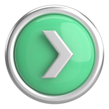 Sonraki düğme. Devam et düğmesi. 3B illüstrasyon.