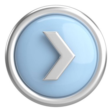 Sonraki düğme. Devam et düğmesi. 3B illüstrasyon.