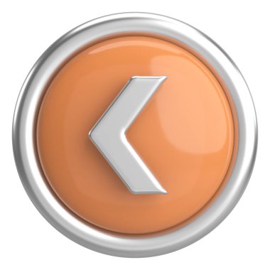 Önceki düğme. Arka düğme. 3B illüstrasyon.