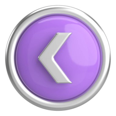 Önceki düğme. Arka düğme. 3B illüstrasyon.