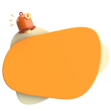 Üç boyutlu uyarı kutusu. 3B illüstrasyon.