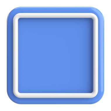 Üç boyutlu dikdörtgen düğme. Boş tuş. 3B illüstrasyon.