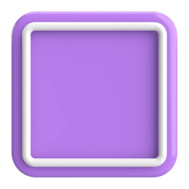 Üç boyutlu dikdörtgen düğme. Boş tuş. 3B illüstrasyon.