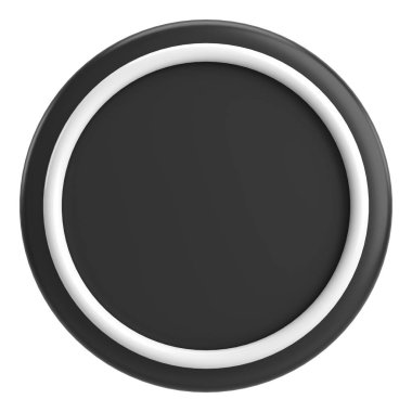 Üç boyutlu daire düğmesi. Boş tuş. 3B illüstrasyon.