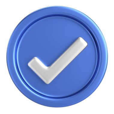 3 boyutlu onay kutusu. İşaretle. 3B illüstrasyon.