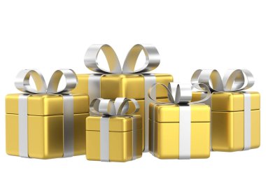 Hediye Kutusu açıldı. Üç boyutlu hediye kutusu. 3B illüstrasyon.