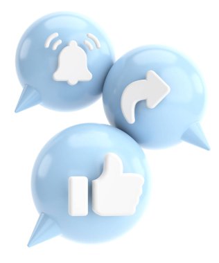 Ortak abonelik simgesi gibi. 3B illüstrasyon.