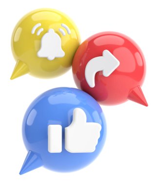 Ortak abonelik simgesi gibi. 3B illüstrasyon.