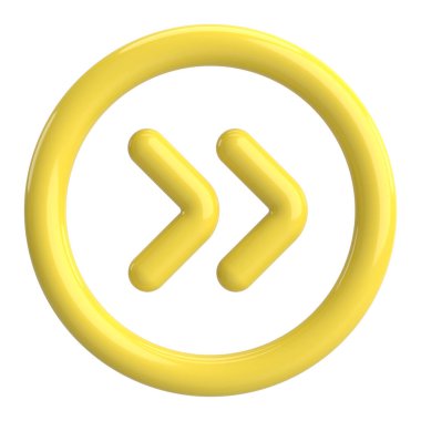 Sonraki düğme. Devam et düğmesi. 3B illüstrasyon.