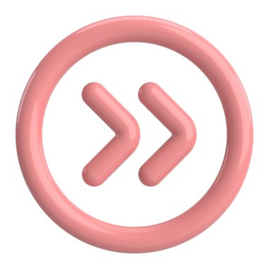 Sonraki düğme. Devam et düğmesi. 3B illüstrasyon.