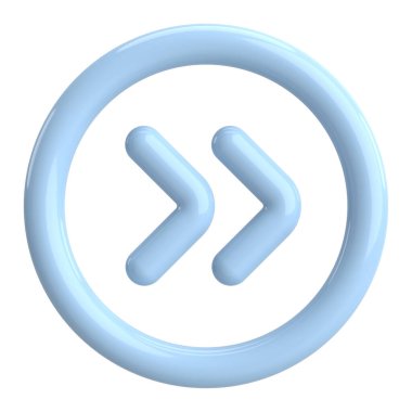 Sonraki düğme. Devam et düğmesi. 3B illüstrasyon.