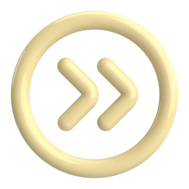 Sonraki düğme. Devam et düğmesi. 3B illüstrasyon.