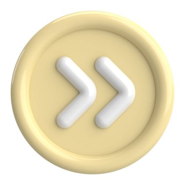 Sonraki düğme. Devam et düğmesi. 3B illüstrasyon.