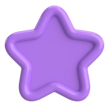 Üç boyutlu yıldız. Yıldız ikonu. 3B illüstrasyon.