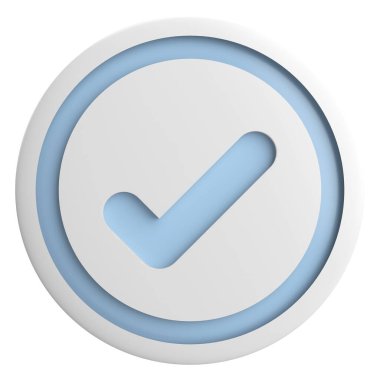 3 boyutlu onay kutusu. İşaretle. 3B illüstrasyon.