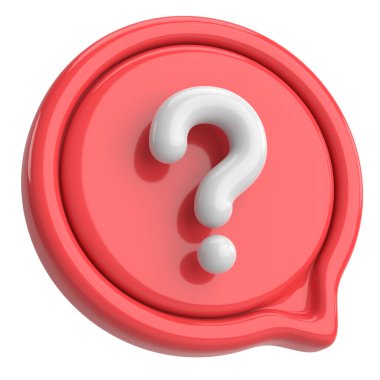 Soru işareti işareti. 3B illüstrasyon.