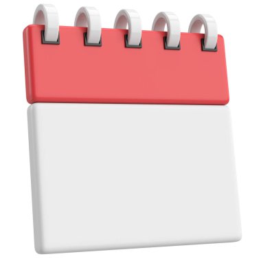 Boş takvim. Üç boyutlu takvim. 3B illüstrasyon.