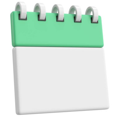 Boş takvim. Üç boyutlu takvim. 3B illüstrasyon.