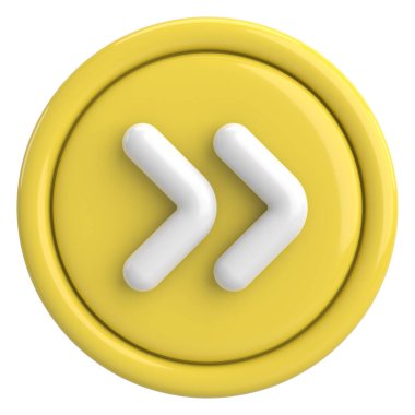 Sonraki düğme. Devam et düğmesi. 3B illüstrasyon.