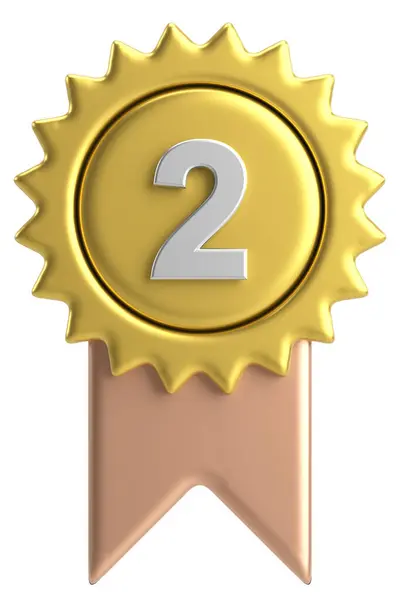 Medal Numer Dwa Ilustracja — Zdjęcie stockowe