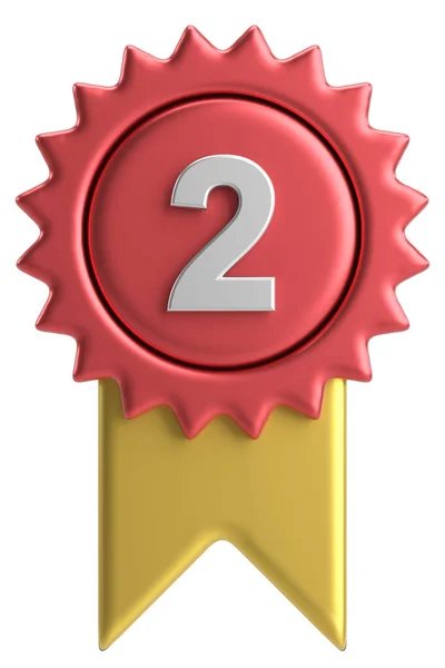 Medalha Número Dois Ilustração — Fotografia de Stock