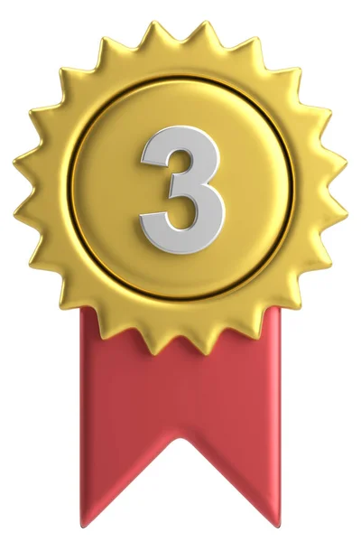 Медаль Номер Три Иллюстрация — стоковое фото