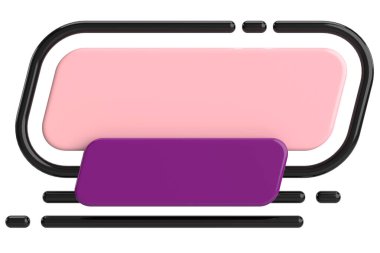 Satış afişi. Üç boyutlu etiket. 3B illüstrasyon.